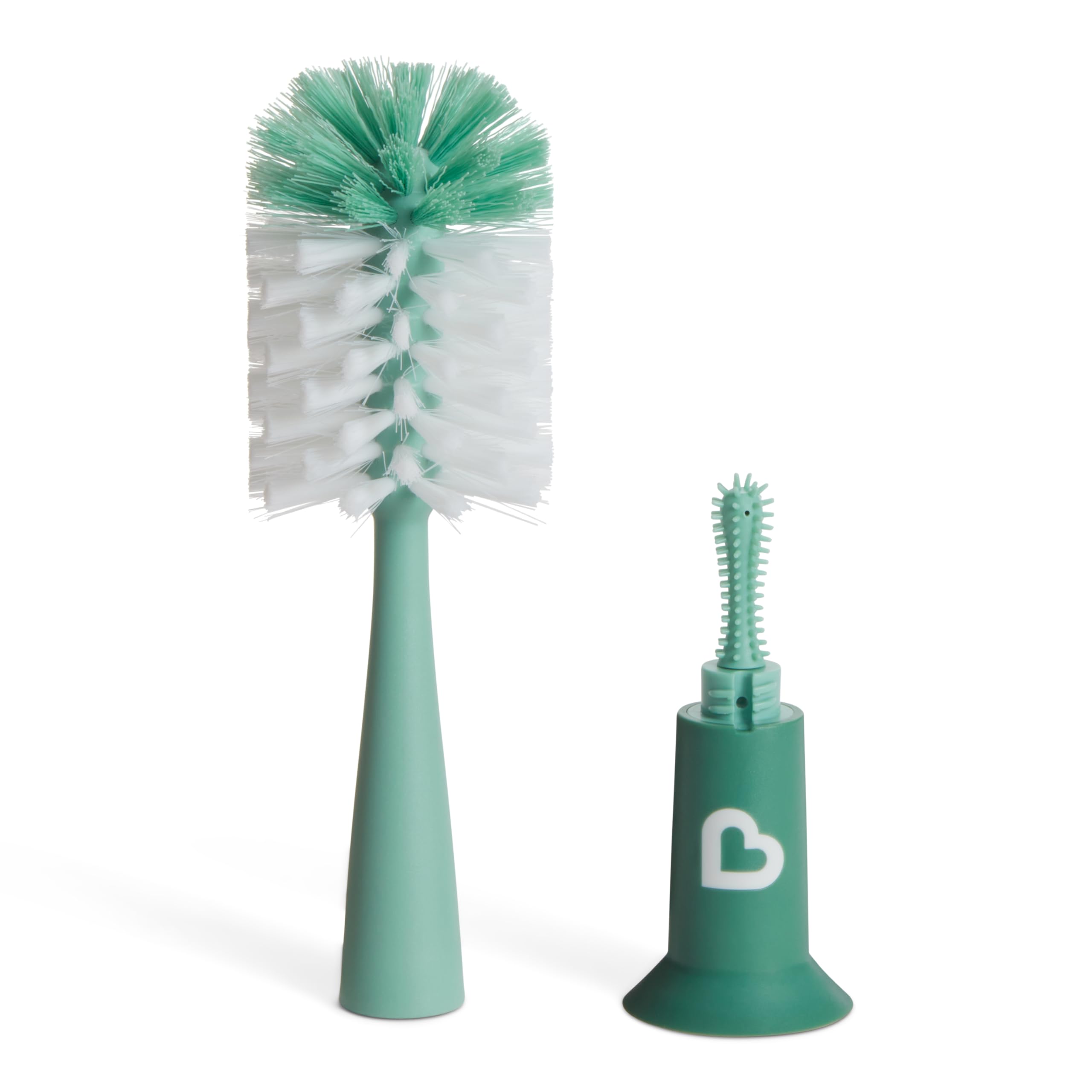 2-Pack Munchkin Bristle Bottle Cleaning Brush w/ Suction Cup Base (Sage)