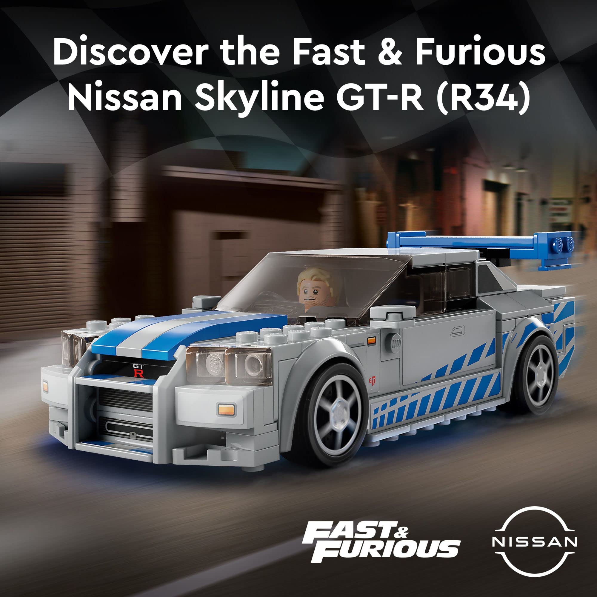 319-Piece LEGO Speed Champions 2 Fast 2 Furious Nissan Skyline GT-R (R34) Building Set w/ Racer Minifigure $19.99+ Free Shipping w/ Prime or on $35+