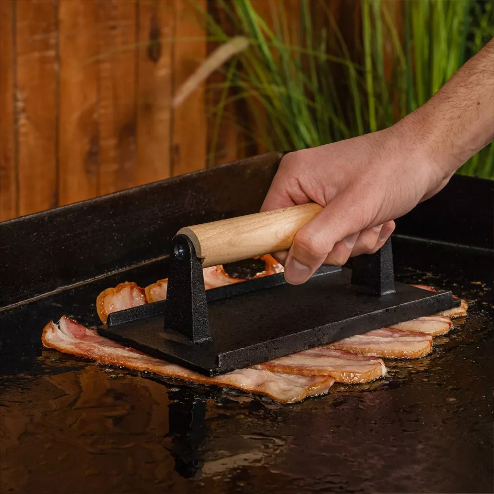 4-Piece Blackstone Professional Griddle Breakfast Kit w/ Batter Dispenser, Cast Iron Bacon Press, and 4