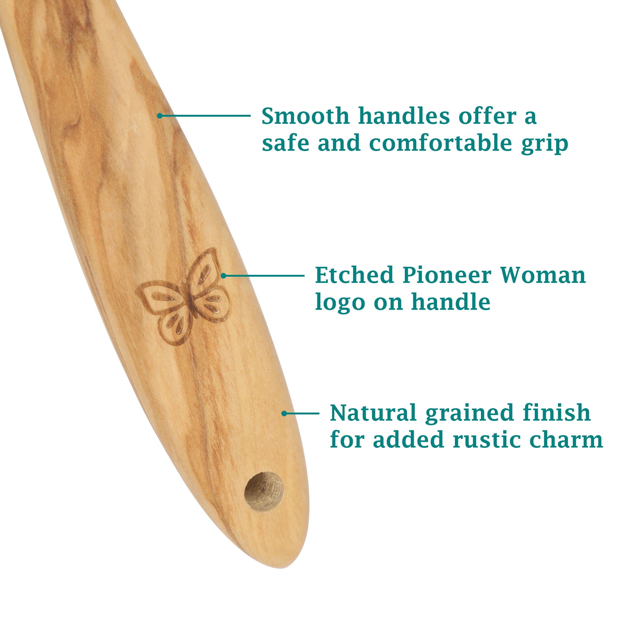 5-Piece The Pioneer Woman Olivewood Kitchen Cooking Utensil Tool Set