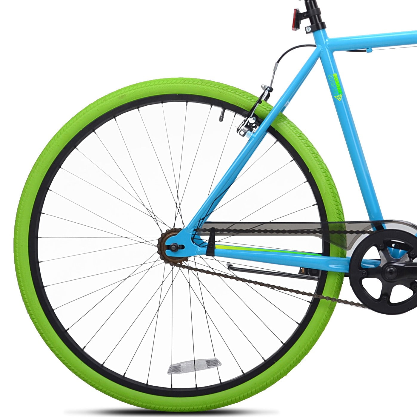 700c Kent Men's Ridgeland Single-Speed Fixed-Gear Hybrid Bike (Blue/Green)