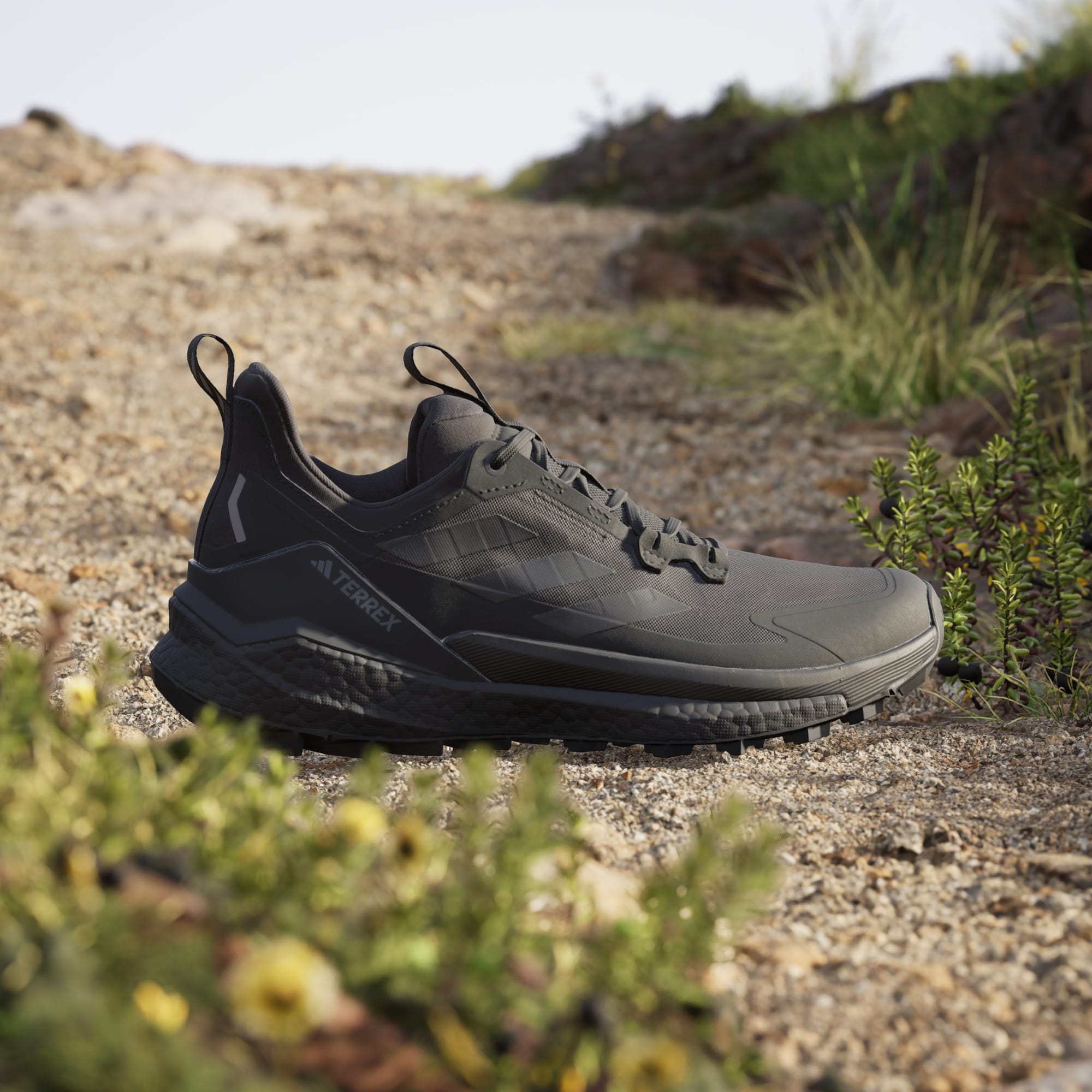 adidas Men's Terrex Free Hiker 2.0 Low Hiking Shoes (Black)