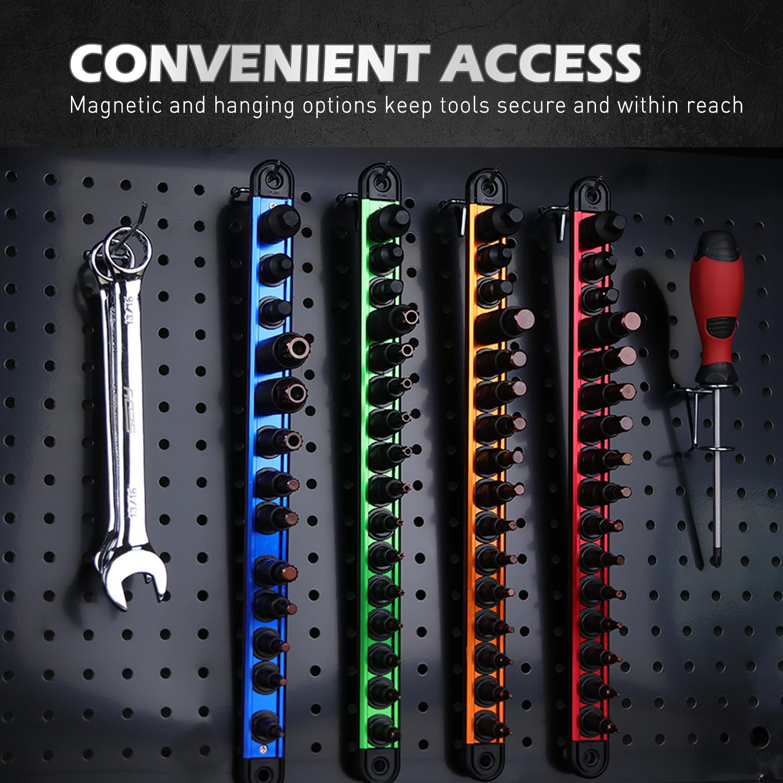 Allen-Wrench Hex Bit Socket Set: 16-Piece Hex Socket Set with Magnetic Socket Rail Organizer 1/4, 3/8, 1/2-Inch Drive H2-H14 Hex Socket Set ($11.89 w/ Free Prime Ship)
