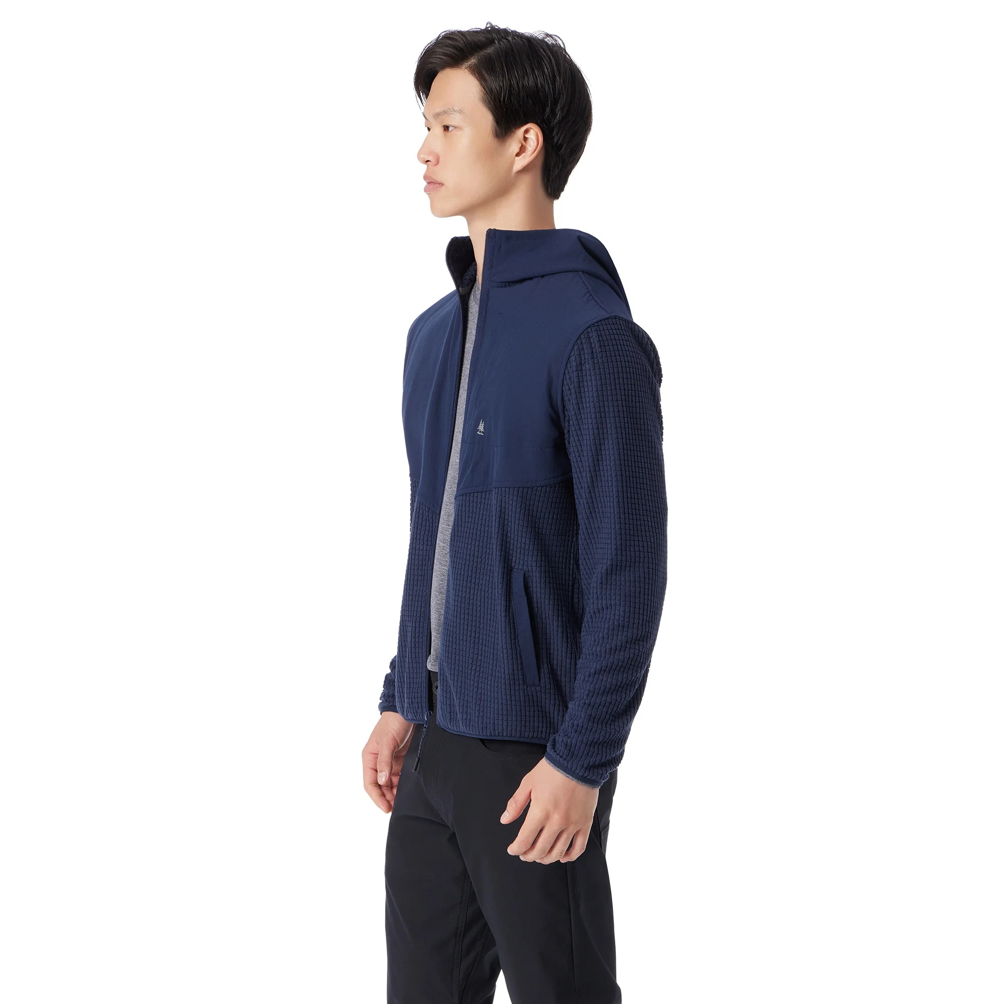 Bass & Co. Men's and Big Men's Mixed Media Full-Zip Hoodie Jacket
