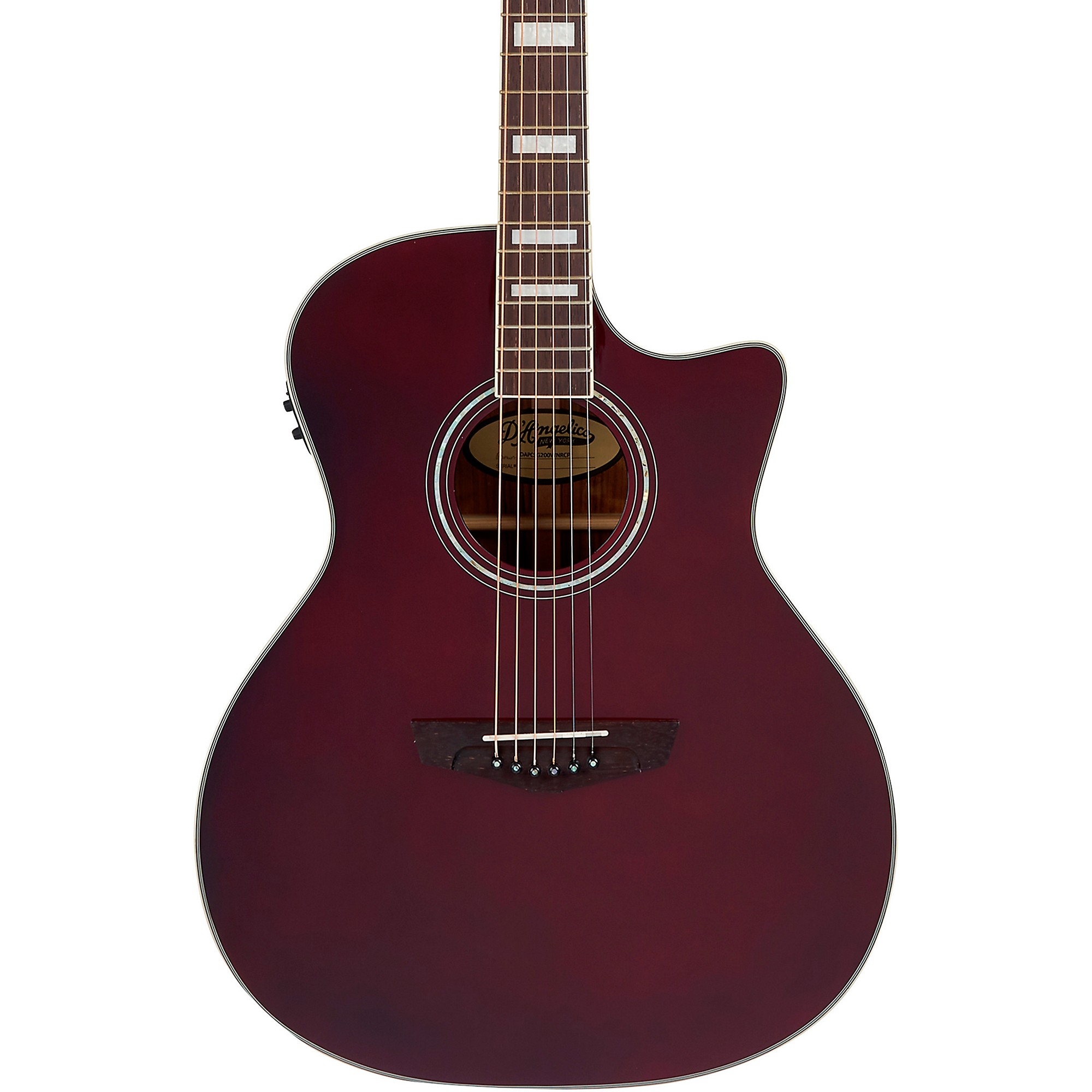 D'Angelico Premier Series Gramercy CS Cutaway Orchestra Acoustic-Electric Guitar (Wine Red or Natural) $211.97 + Free S/H