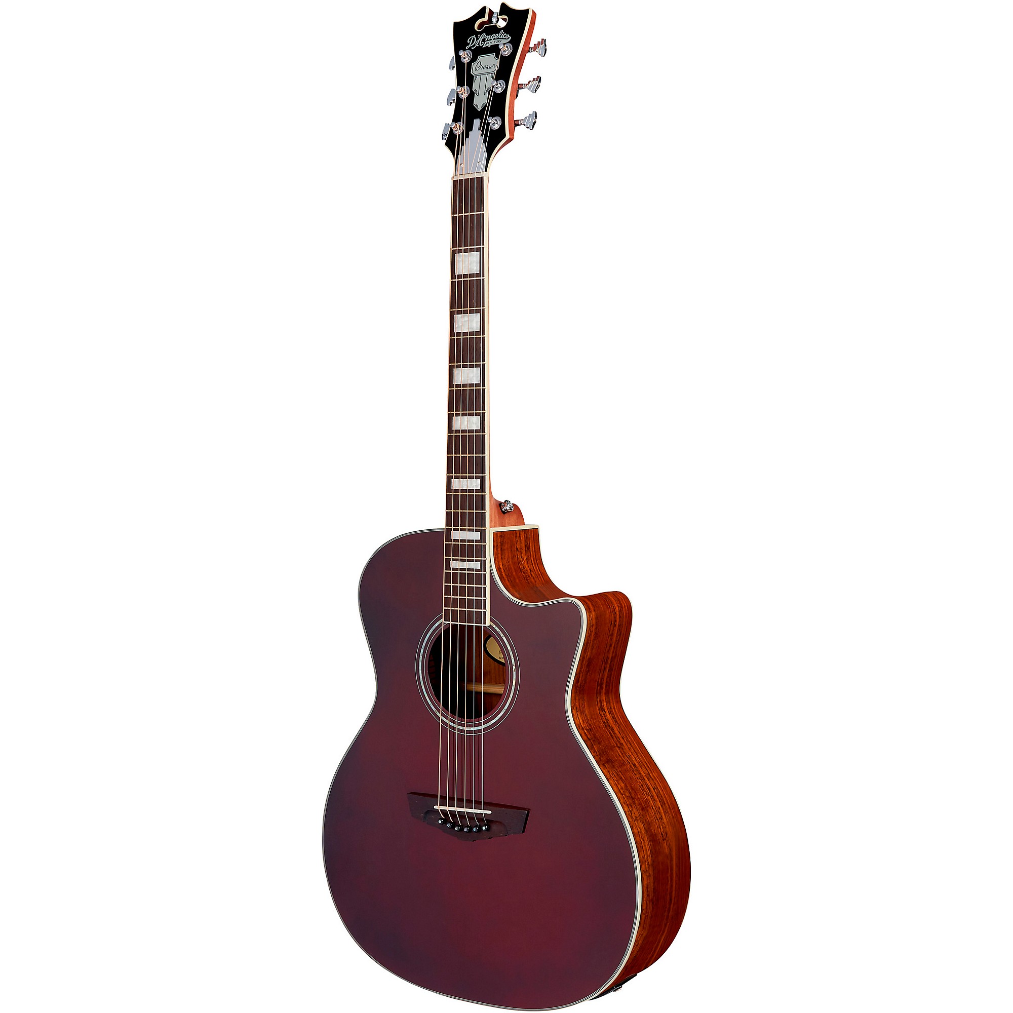 D'Angelico Premier Series Gramercy CS Cutaway Orchestra Acoustic-Electric Guitar (Wine Red or Natural) $211.97 + Free S/H