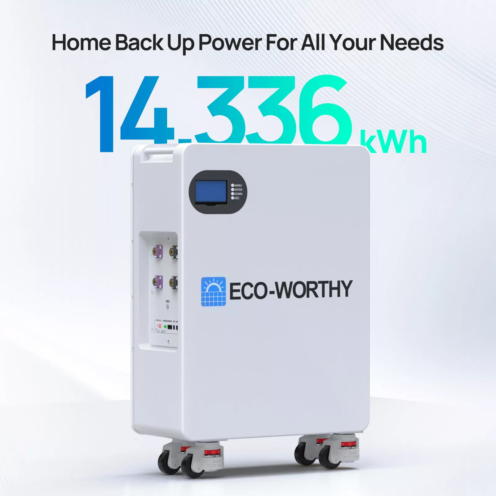 ECO-WORTHY 14kWh 48V 280AH LiFePO4 Solar Battery Backup w/ 200A BMS