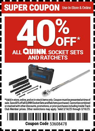 Harbor Freight Extended Parking Lot Sale: 40% Off Quinn Tools, All Hardy Gloves