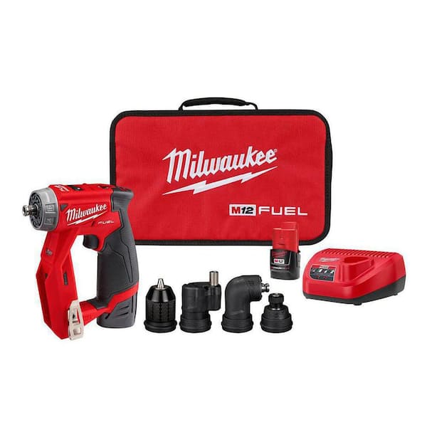 M12 FUEL 12V 4-in-1 Installation 3/8 in. Drill Driver Kit (with 2x 2.0 batteries) for $113.79 with with M12 3/8 ratchet - $85.20 [PRORATED] $114