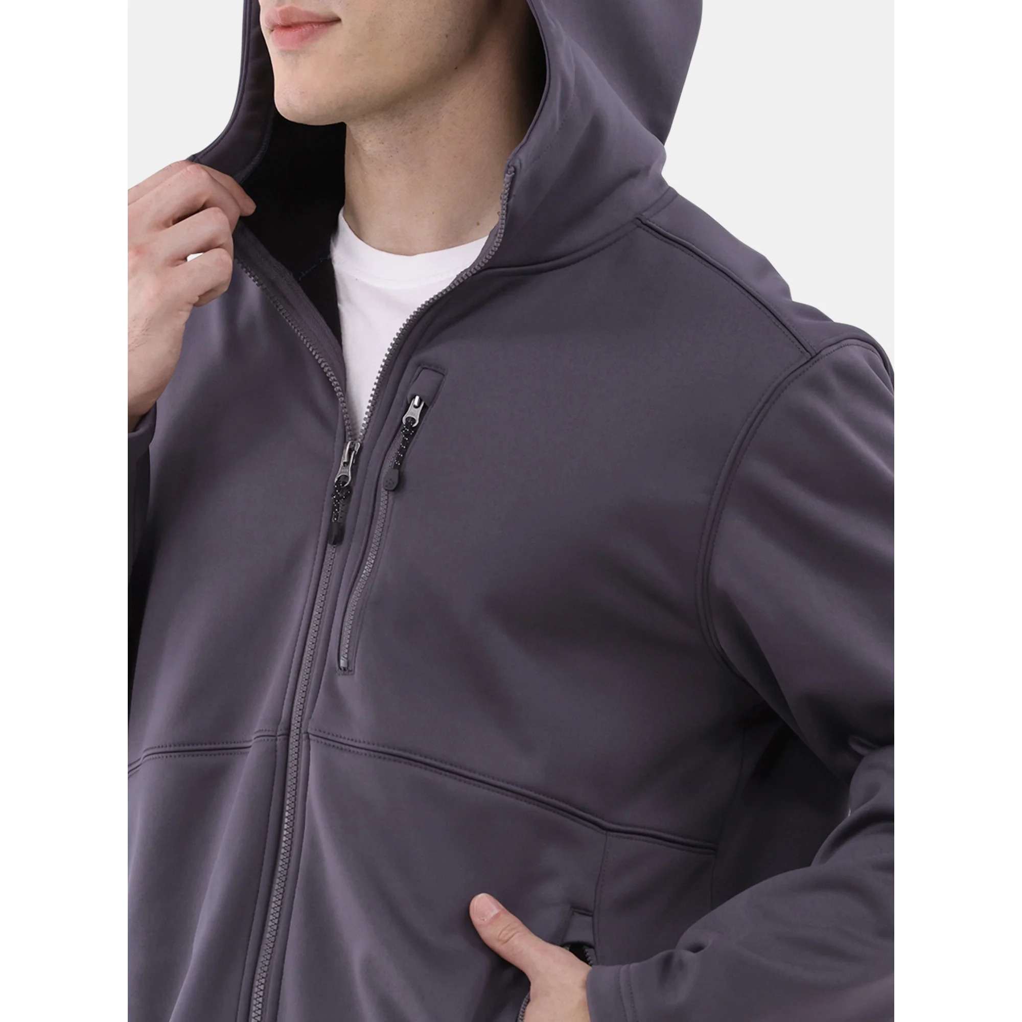 Men's Ozark Trail Softshell Jacket w/ Hood (black or charcoal)