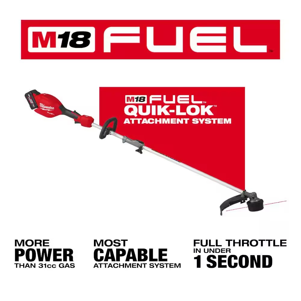 Milwaukee M18 FUEL 18V 16 in. Brushless Cordless QUIK-LOK String Trimmer/Blower Combo Kit w/ Articulating Hedge Trimmer Attachment 3031-21-49-16-2719 - $449