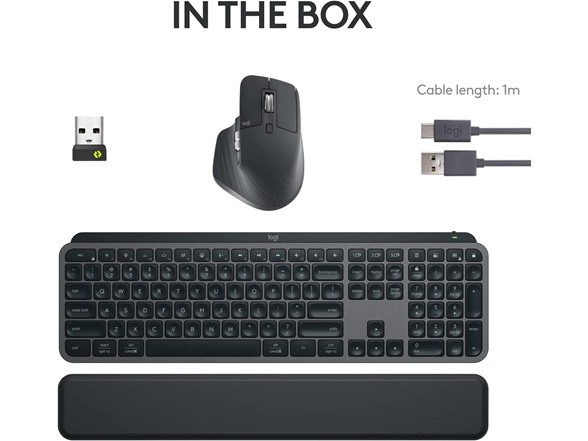 Open Box: Logitech MX Keys S Performance Wireless Keyboard & Mouse w/ Palm Rest