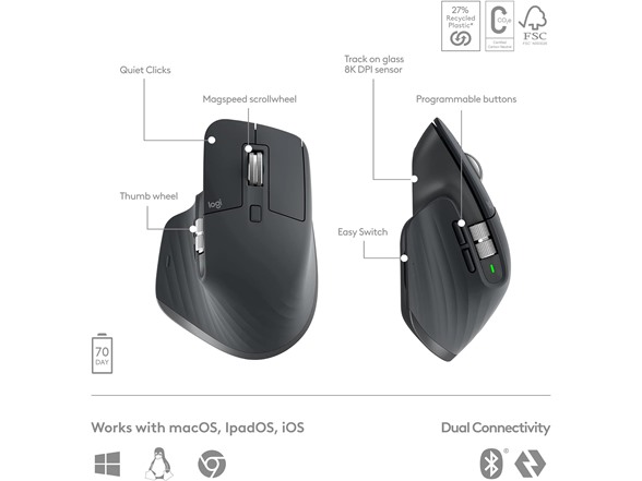 Open Box: Logitech MX Keys S Performance Wireless Keyboard & Mouse w/ Palm Rest