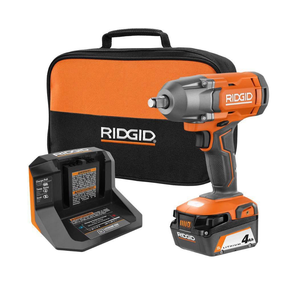 RIDGID 18V Cordless 1/2 in. Impact Wrench Kit with 4.0 Ah Battery and Charger $60 YMMV