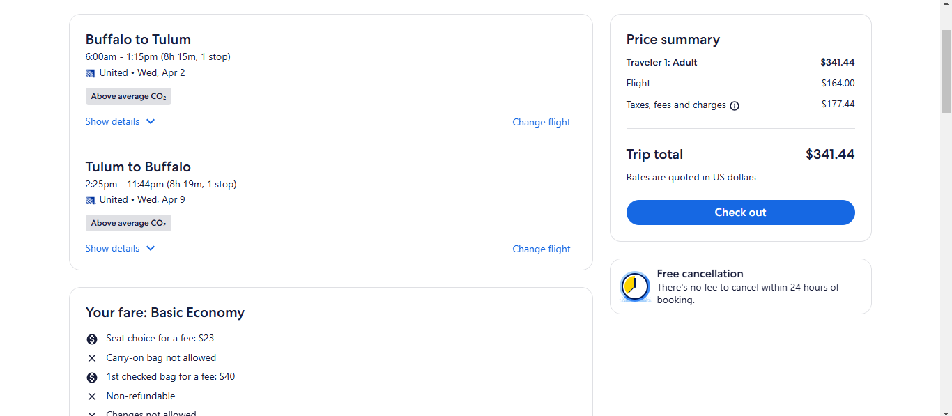 RT Buffalo NY to Tulum Mexico $342 Airfares on Delta or United Airlines BE (Spring Travel March - May 2025)