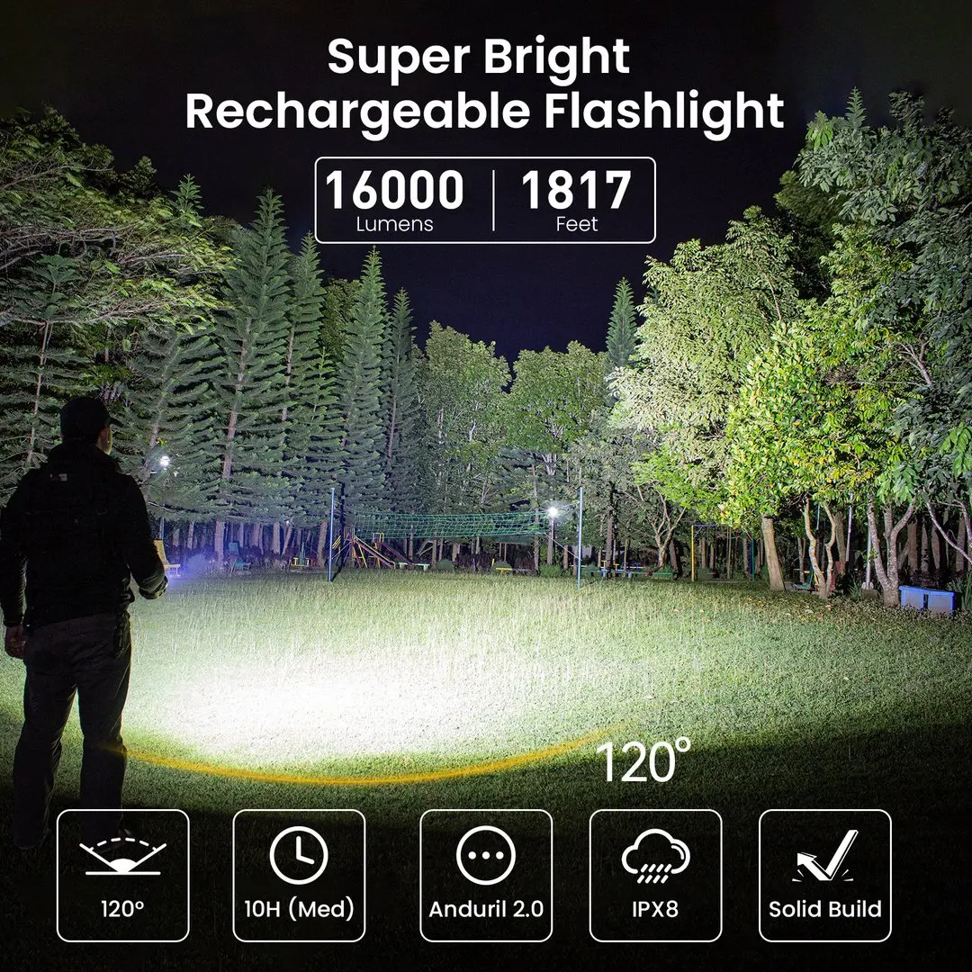 Sofirn Q8 Plus - 16,000 lumen flashlight - 5K or 6K light color - Free shipping from US $51.59