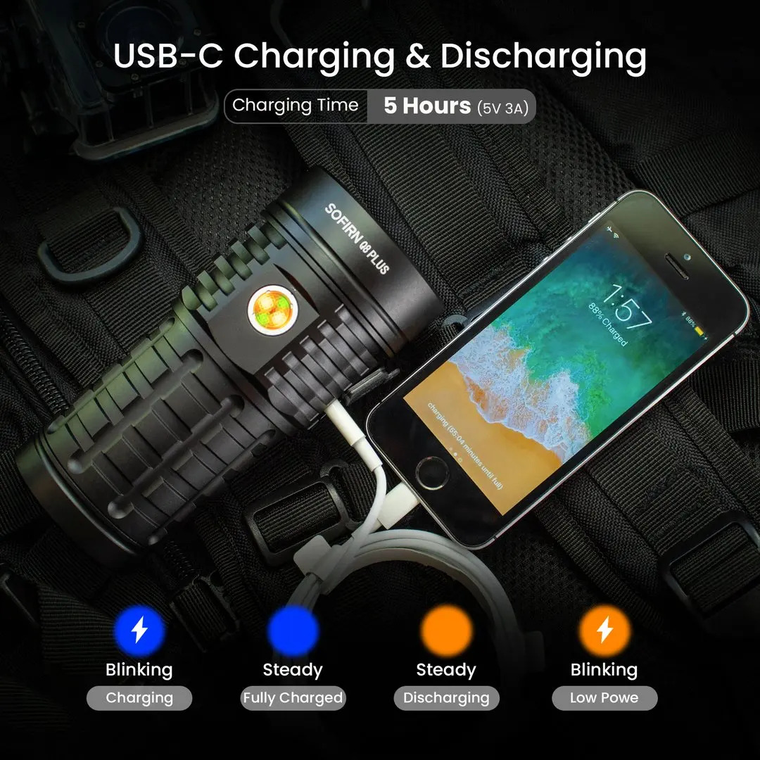 Sofirn Q8 Plus - 16,000 lumen flashlight - 5K or 6K light color - Free shipping from US $51.59