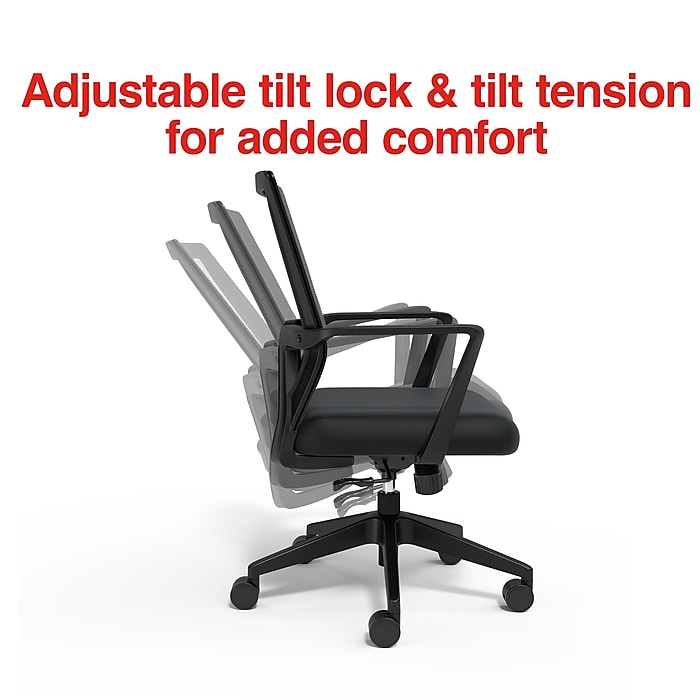 Staples Cartwright Ergonomic Fabric Swivel Task Chair (Black)