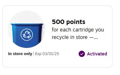 Staples Easy Rewards In-Store Offer: Recycle Any Ink/Toner Cartridges & Earn