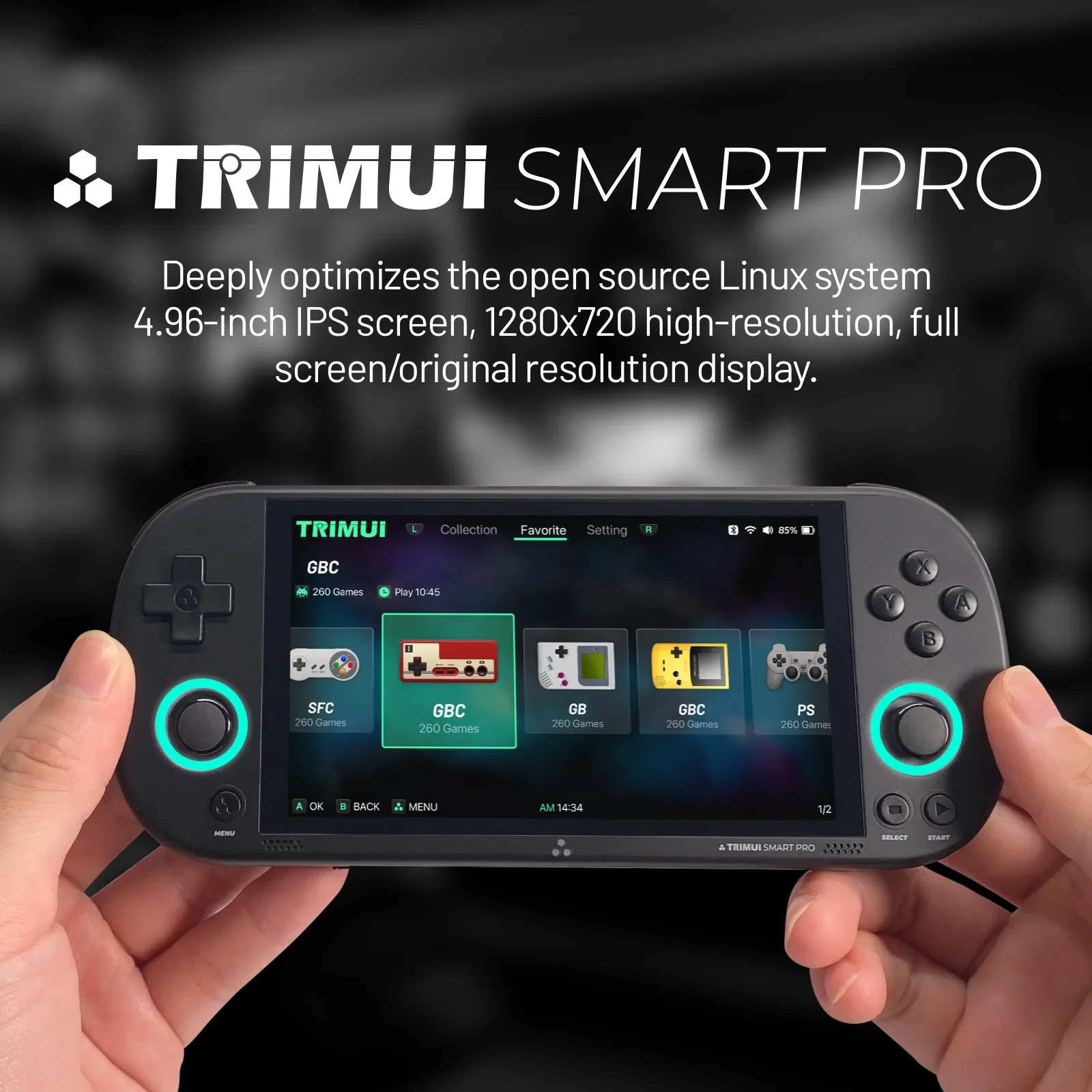 TrimUI Smart Pro Retro Gaming Handheld w/ 64GB microSD Card (White)