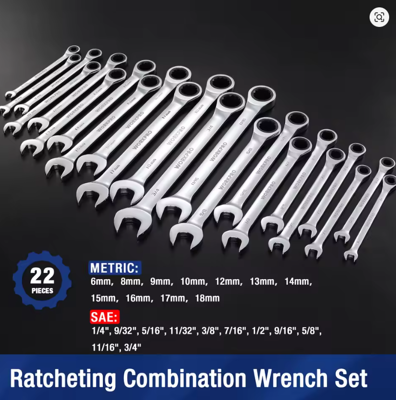 WORKPRO 22pc 72 Teeth Ratcheting Wrench Set $35 + Free S/H
