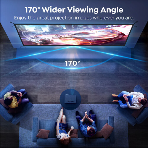 Yaber T2 Plus 450-Lumen Full HD LED LCD Portable Projector w/ Google TV Dongle & 80