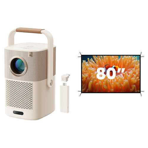 Yaber T2 Plus 450-Lumen Full HD LED LCD Portable Projector w/ Google TV Dongle & 80